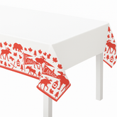Canada Day Plastic Table Cover - Reusable Patriotic Design, 54x84 in
